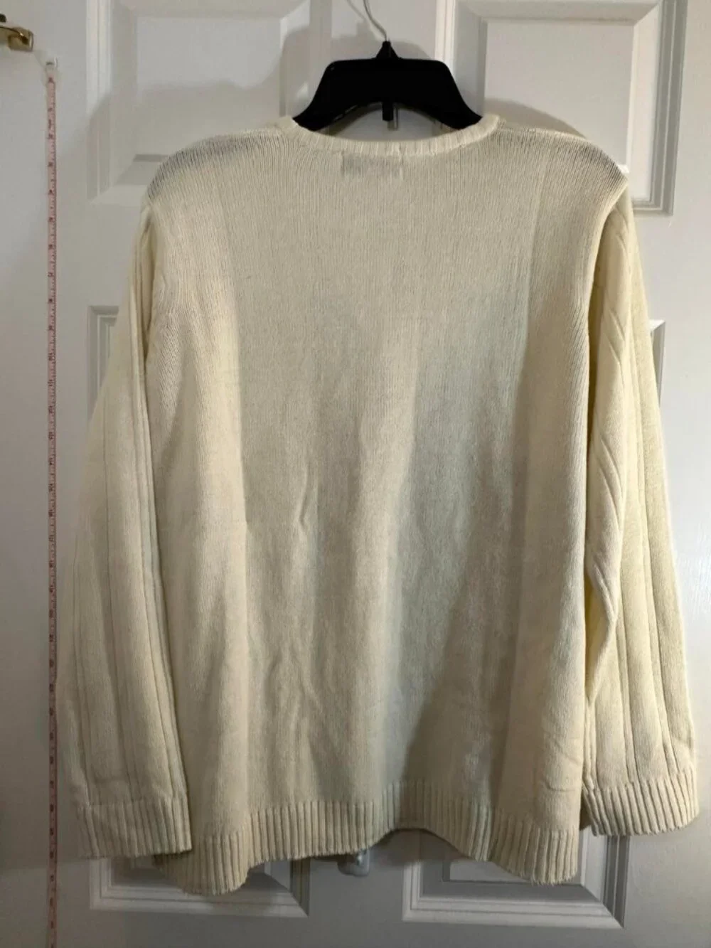 Turtle Bay Ivory Cream Cable Knit Button Front Cardigan Sweater L - Picture 5 of 6